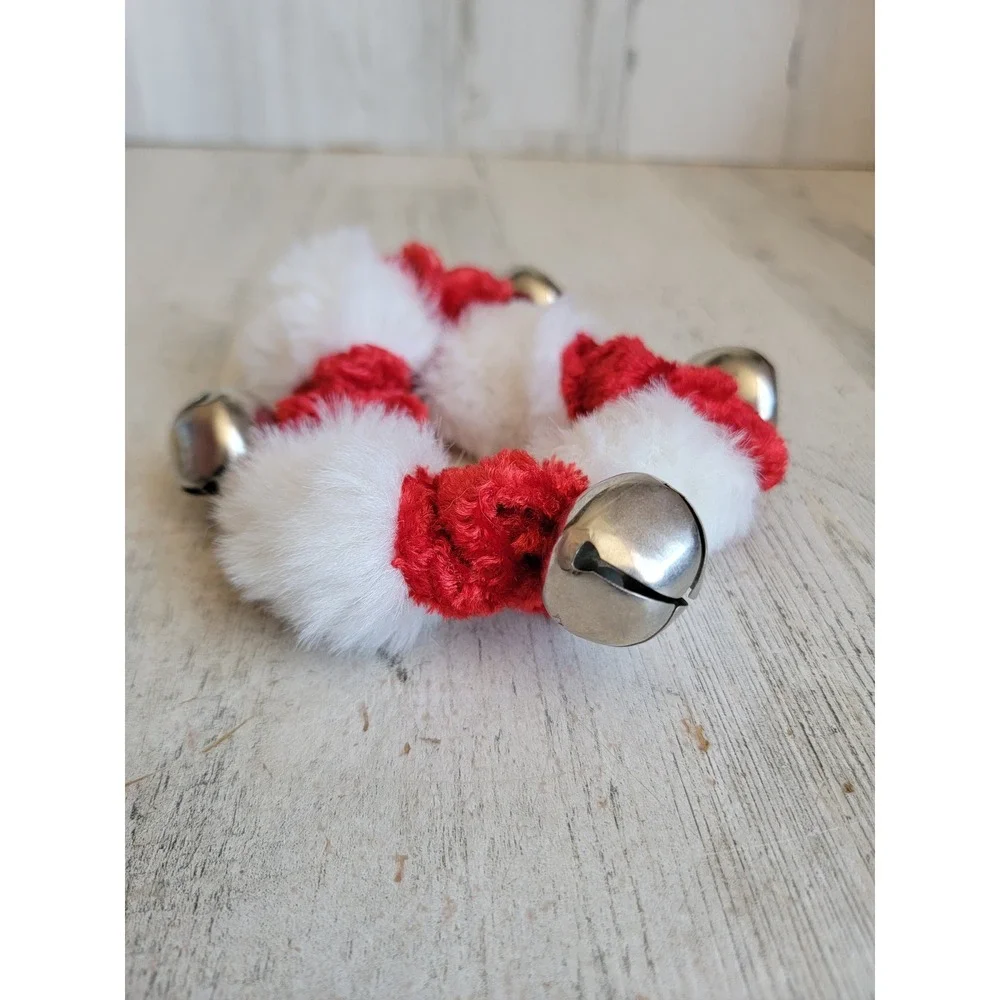 Unique peppermint Bell dog cat scrunchy hair tie pet collar Xmas unique animal